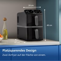Philips Airfryer 4000 Series Stacked friteza na vrući zrak, 10 L, 2 košare, RapidAir, keramički premaz bez PFAS-a, zaslon osjetljiv na dodir, 13 funkcija 6