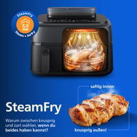 Friteuză cu aer cald și abur Philips 5000 Dual Basket, 9 L, Tehnologie RapidAir Plus, Negru 5