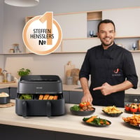 Philips Airfryer Dual Basket 3000 9L dupla kosár forró levegős sütő RapidAir Plus 3