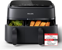 Philips Airfryer Dual Basket 3000 9L dupla kosár forró levegős sütő RapidAir Plus 1