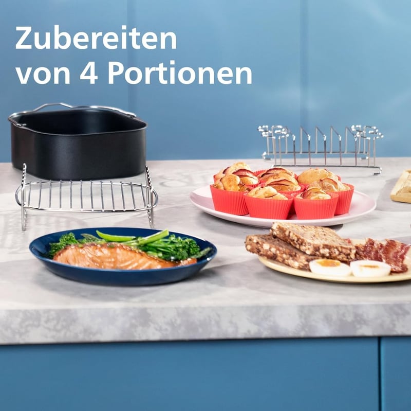 Philips Airfryer Dual Basket 3000 9L dupla kosár forró levegős sütő RapidAir Plus