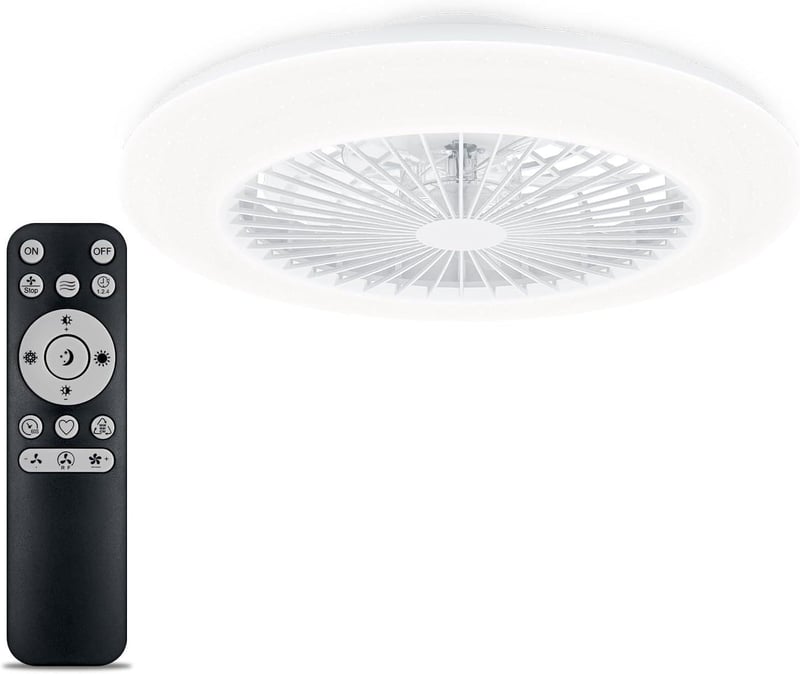 Philips Amigo LED mennyezeti lámpa ventilátor 60W távirányítóval 49cm - 49cm Durchmesser, White Light