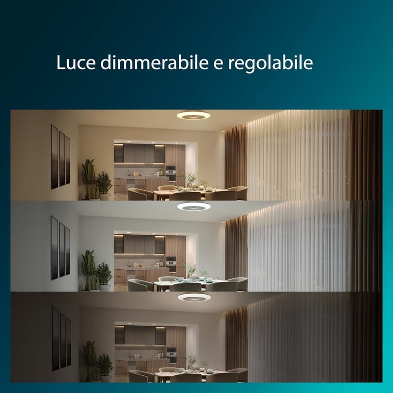 Philips Amigo LED mennyezeti lámpa ventilátor 60W távirányítóval 49cm - 49cm Durchmesser, White Light