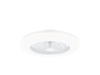 Stropný ventilátor Philips Amigo so zabudovaným LED svetlom, 20W+40W, 49 cm, okrúhly, s diaľkovým ovládaním, biely, používaný 3