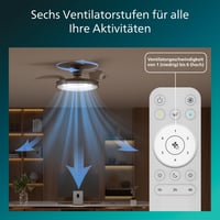 Philips Atlas Mennyezeti Ventilátor LED Fénnyel és Behúzható Lapátokkal, 3 Lapát, 106 cm, 4500 Lumen, 3000-6500 K, Dimmolható, Távirányítóva 4