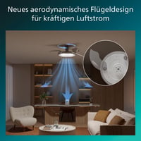 Philips Atlas Mennyezeti Ventilátor LED Fénnyel és Behúzható Lapátokkal, 3 Lapát, 106 cm, 4500 Lumen, 3000-6500 K, Dimmolható, Távirányítóva 3
