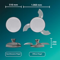 Philips Atlas Mennyezeti Ventilátor LED Fénnyel és Behúzható Lapátokkal, 3 Lapát, 106 cm, 4500 Lumen, 3000-6500 K, Dimmolható, Távirányítóva 9