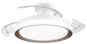 Philips Atlas stropni ventilator s lopaticama na izvlačenje i LED rasvjetom, 3 lopatice, raspon krila 106 cm, 3 razine svjetline, podesiva bijela svjetlost, tih, model 2024., zlatni