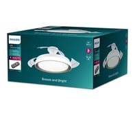 Stropný ventilátor Philips Atlas so zaťahovacími lopatkami a LED osvetlením, 3 lopatky, rozpätie 106 cm, 3 úrovne jasu, nastaviteľné biele svetlo, tichý, model 2024, zlatý 2