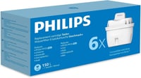 Cartuș de filtrare a apei Philips AWP212/31 Micro X-Clean, pachet de 6 bucăți – împotriva microplasticelor, clorului, calcarului și metalelor grele, compatibil cu Brita Maxtra 1