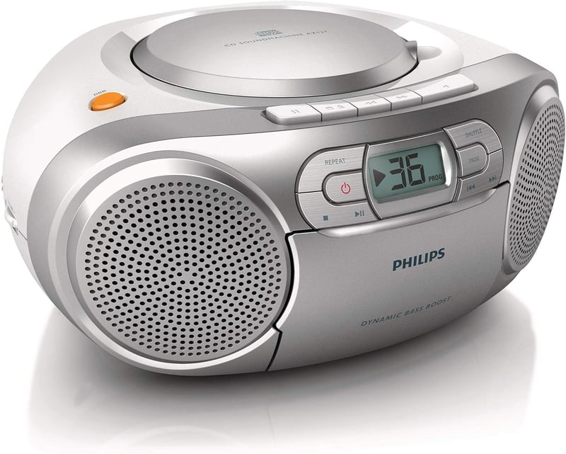 Philips AZ127/12 hordozható boombox CD/kazetta/FM rádió - szürke