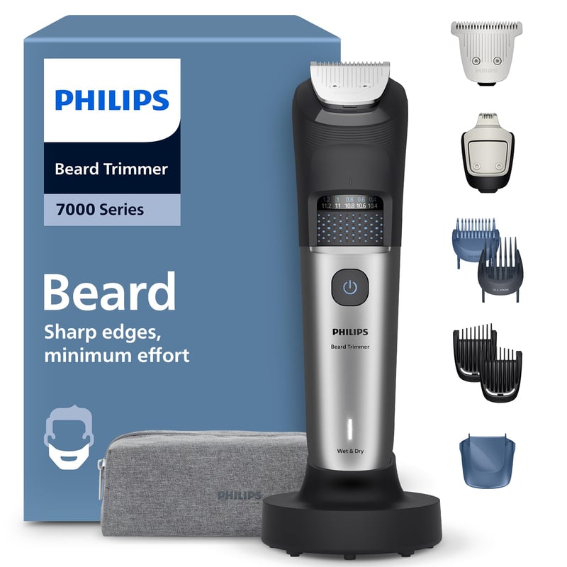 Philips Beard Trimmer 7000 BT7670/15 szakállvágó – önélező pengék, 40 hosszbeállítás, BeardSense