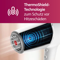 Uscător de păr Philips BHD500/20 Seria 5000 cu tehnologie ThermoShield, ionizare, 2100W, alb, cu concentrator și difuzor 2