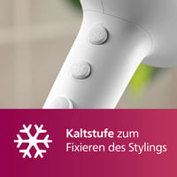 Uscător de păr Philips BHD500/20 Seria 5000 cu tehnologie ThermoShield, ionizare, 2100W, alb, cu concentrator și difuzor 5