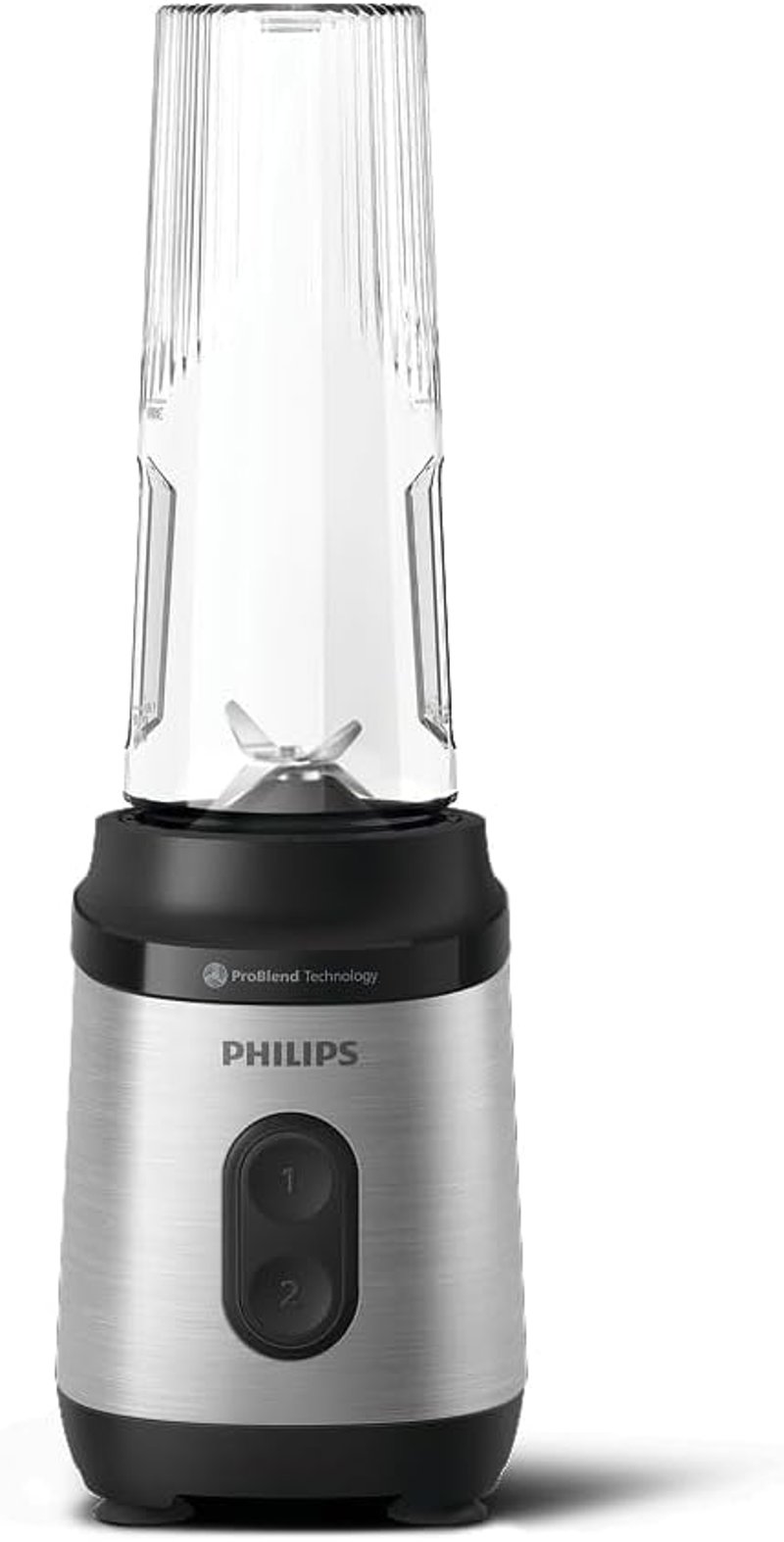 Philips Blend & Go 3000 350W Mini Turmixgép Ezüst - 0,6L Pohár, 4 Fokozatú Kés, 2 Sebesség