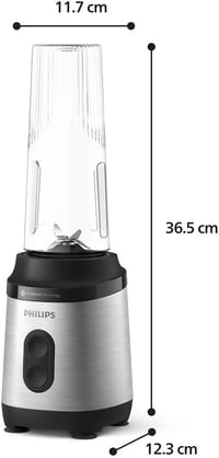 Philips Blend & Go 3000 350W Mini Turmixgép Ezüst - 0,6L Pohár, 4 Fokozatú Kés, 2 Sebesség 6