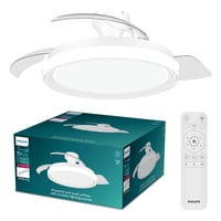 Stropný ventilátor Philips Bliss LED so sťahovateľnými lopatkami, 3 lopatky, rozpätie 106 cm, 4500 lúmenov, nastaviteľné biele svetlo 3000K-6500K, stmievateľný 1