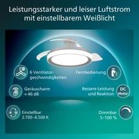 Stropný ventilátor Philips Bliss LED so sťahovateľnými lopatkami, 106 cm, čierny, 4500 lm, nastaviteľné svetlo (3000K-6500K), s diaľkovým ovládaním 2