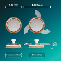 Stropný ventilátor Philips Bliss so zasúvateľnými lopatkami a LED osvetlením, 3 lopatky, 106 cm, biele svetlo 2700K-5500K, 3 úrovne jasu, T 9