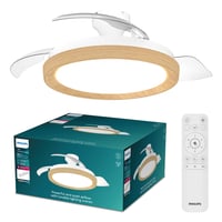 Stropný ventilátor Philips Bliss so zasúvateľnými lopatkami a LED osvetlením, 3 lopatky, 106 cm, biele svetlo 2700K-5500K, 3 úrovne jasu, T 1