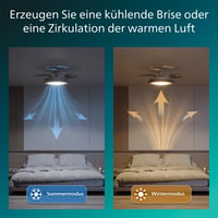Stropný ventilátor Philips Bliss so zasúvateľnými lopatkami a LED osvetlením, 3 lopatky, 106 cm, biele svetlo 2700K-5500K, 3 úrovne jasu, T 5