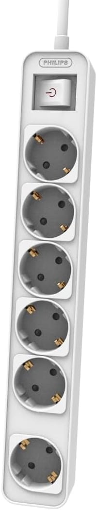 Philips CHP2164W Elosztó 6 Aljzat 1,5m Kábel Biztonsági Záras Fehér - White 2