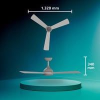 Stropný ventilátor Philips Civx LED s diaľkovým ovládaním, 3 lopatky, 132 cm, 2500 lm, 3 farby bieleho svetla (3000K/4500K/6500K), biela/svetlé drevo 9
