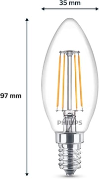 Philips Classic LED gyertya E14 40W meleg fehér 2700K 470 lumen 2db - 2 pieces (Pack of 1), 40w, Non-dimmable 3