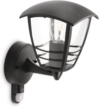 Philips Creek vanjska zidna svjetiljka sa senzorom pokreta, 60 W, E27, otporna na vremenske uvjete, bez žarulje, crna 1