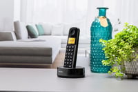 Bezdrôtový telefón Philips D165B DECT – 1,6-palcový displej, 50 kontaktov, 10 hodín hovoru, 200 hodín v pohotovostnom režime – čierny 4