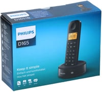 Bezdrôtový telefón Philips D165B DECT – 1,6-palcový displej, 50 kontaktov, 10 hodín hovoru, 200 hodín v pohotovostnom režime – čierny 5