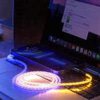 USB-C kábel Philips DLC5130C, 60W PD, 1 m, RGB pulzujúce svetlo, rýchle nabíjanie, opletený, pre Android, MacBook, Switch, tablet, notebook 4