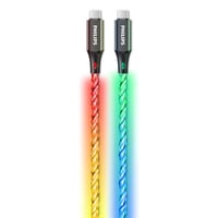 USB-C kábel Philips DLC5130C, 60W PD, 1 m, RGB pulzujúce svetlo, rýchle nabíjanie, opletený, pre Android, MacBook, Switch, tablet, notebook 1