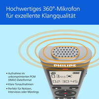 Diktafón Philips DVT1170 VoiceTracer, 8 GB, slot na MicroSD, 360-stupňový mikrofón, hlasový záznamník 4