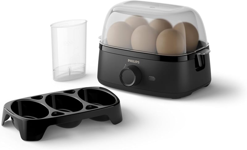 Philips Egg Cooker 3000 tojásfőző 6 tojáshoz, puha-kemény-pofontos, kompakt