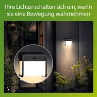 PHILIPS Ezra Ultra energeticky úsporné vonkajšie solárne nástenné svietidlo so snímačom pohybu, 3000K teplé biele svetlo, 250/25 lm, čierne 6