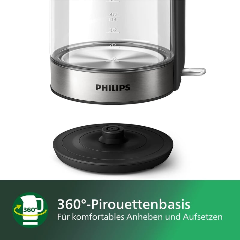 Philips HD9339/80 üveg vízforraló 1,7 liter LED világítás szárazfutás védelem