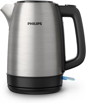 Električno kuhalo za vodu Philips Daily Collection HD9350/90, 1,7 l, 2200W, izvedba od nehrđajućeg čelika s plavim indikatorom razine vode, rabljeno stanje