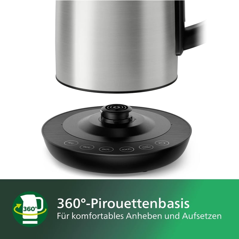 Philips HD9359/90 rozsdamentes vízforraló 1,7L, 2200W, meleg tartás funkcióval