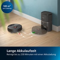 Robotický vysávač Philips HomeRun Series 3000 s funkciou mopovania, 4000 Pa, laserová navigácia, vyprázdňovacia stanica, 200 minút, koberce a zvieracie chlpy, aplikácia 2