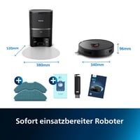 Robotický vysávač Philips HomeRun Series 3000 s funkciou mopovania, 4000 Pa, laserová navigácia, vyprázdňovacia stanica, 200 minút, koberce a zvieracie chlpy, aplikácia 7