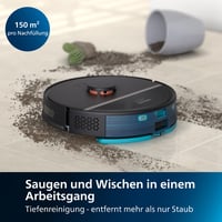 Robotický vysávač Philips HomeRun Series 3000 s funkciou mopovania, 4000 Pa, laserová navigácia, vyprázdňovacia stanica, 200 minút, koberce a zvieracie chlpy, aplikácia 3