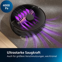 Robotický vysávač Philips HomeRun Series 3000 s funkciou mopovania, 4000 Pa, laserová navigácia, vyprázdňovacia stanica, 200 minút, koberce a zvieracie chlpy, aplikácia 4