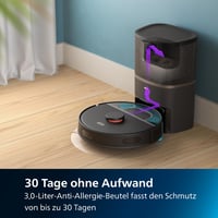 Robotický vysávač Philips HomeRun Series 3000 s funkciou mopovania, 4000 Pa, laserová navigácia, vyprázdňovacia stanica, 200 minút, koberce a zvieracie chlpy, aplikácia 6