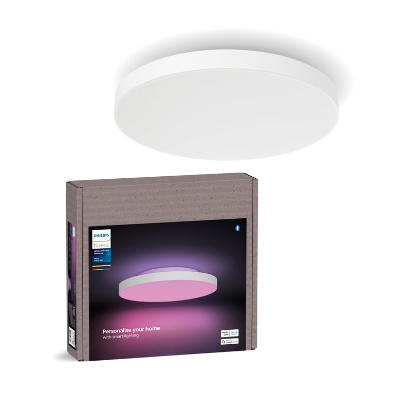 Philips Hue Datura Mennyezeti LED Panel Lámpa, Kis méret, 38,4 cm átmérő, Fehér, Okos Világítás