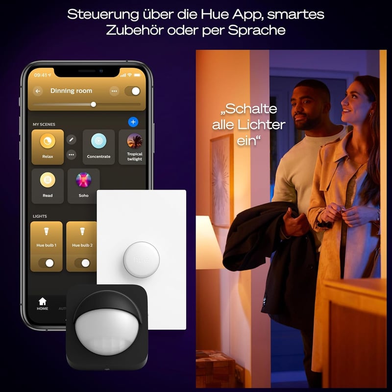 Philips Hue Devote okos LED panel 30cm, fehér és színes, 2000 lumen