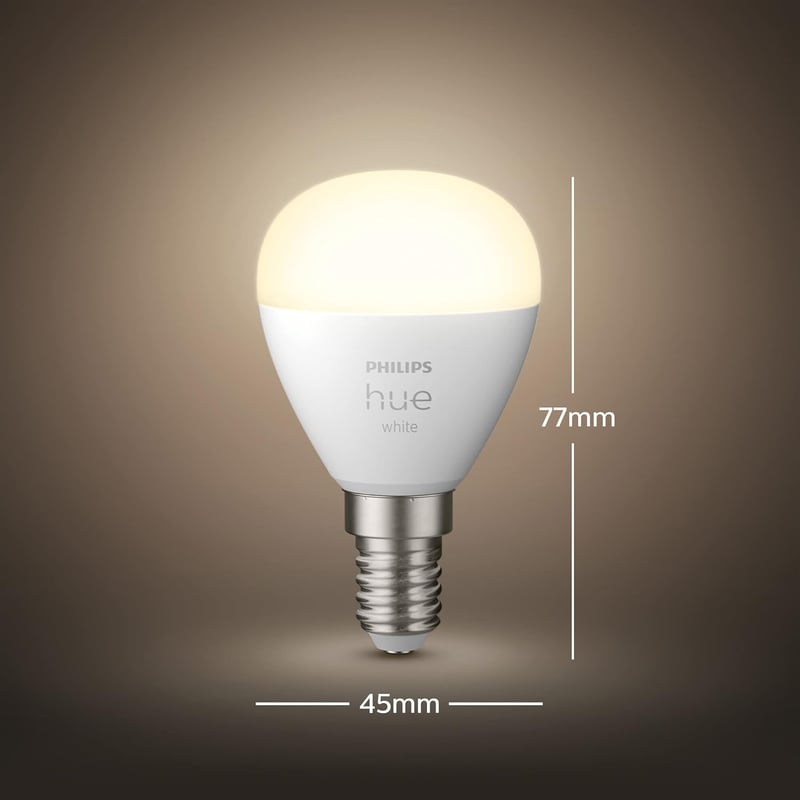 Philips Hue E14 LED izzó csepp forma, dimmelhető meleg fehér, okos vezérlés - Pack of 1, Single, White