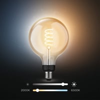 Bec LED Philips Hue E27 Filament Globe Mare - Lampă Smart Vintage Sferică, Intensitate Reglabilă 3