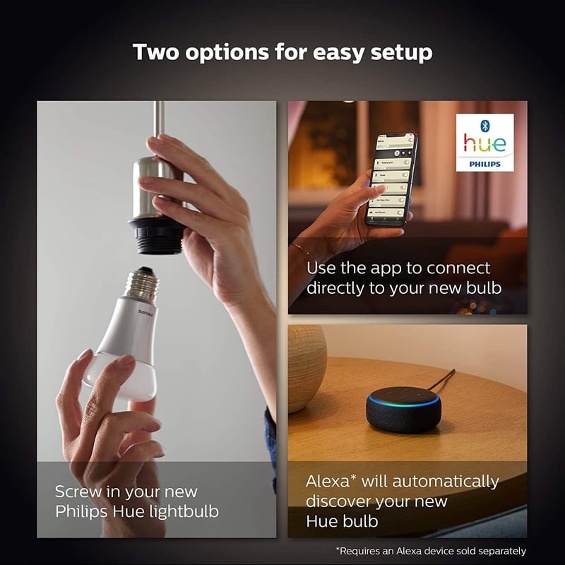 Philips Hue E27 LED izzó dupla csomag, dimmelhető, meleg fehér, okos vezérlés - Pack of 2, White (Soft White), old generation