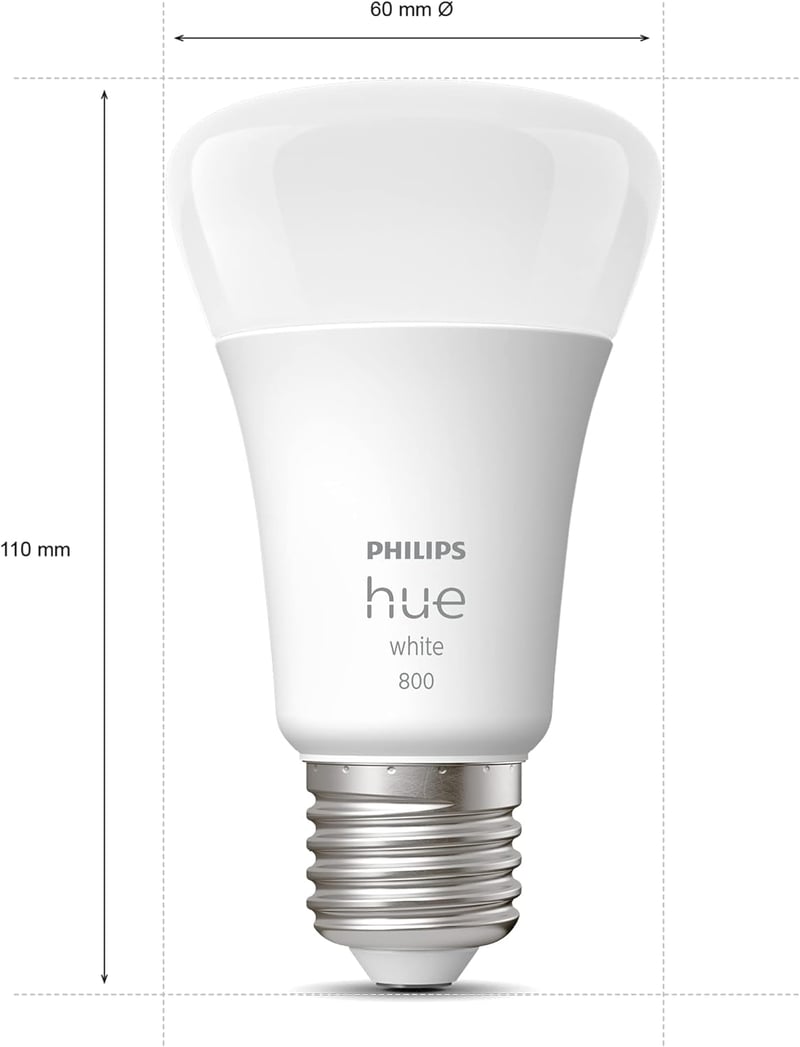 Philips Hue E27 okos LED izzó, dimmelhető meleg fény, Bluetooth, Alexa